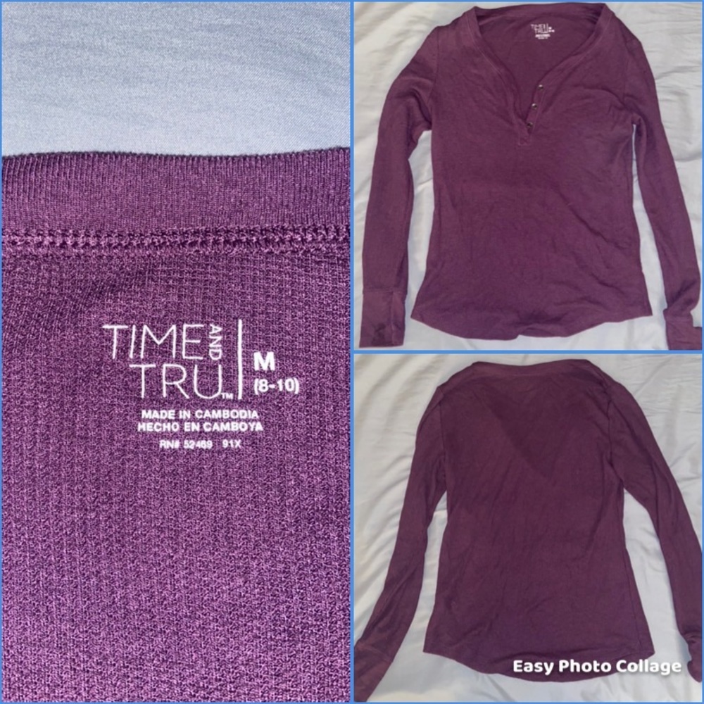 purple long sleeve shirt